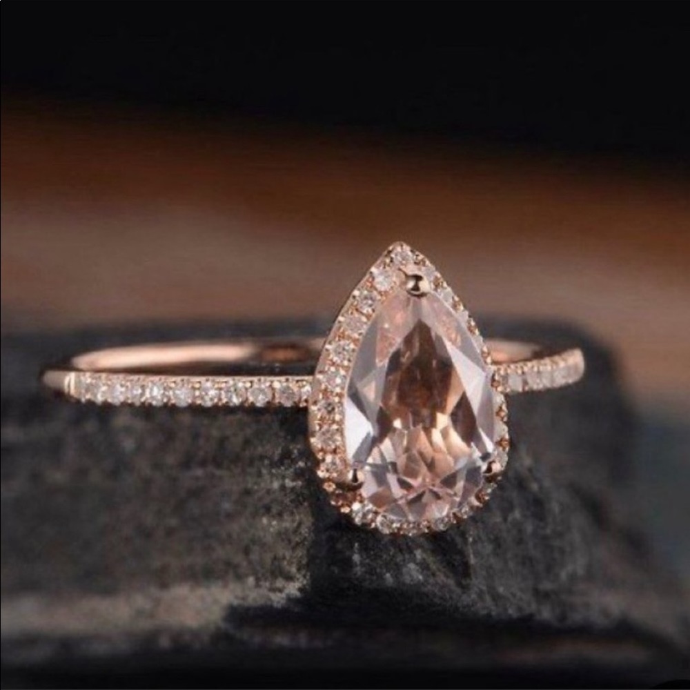 NEW💍6 CT 18K ROSE GOLD MORGANITE RING - Picture 5 of 5
